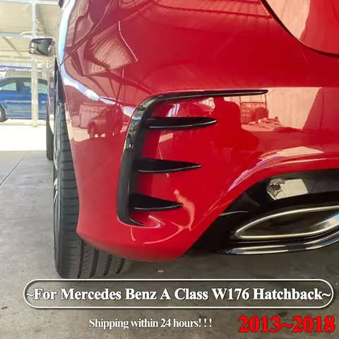 메르세데스 벤츠 W176 A200 A250 A260 A45 AMG 2013-2018 해치백 리어 범퍼 립 스포일러 스플리터 카나드 블랙 ABS 용 자동차 스타일링