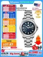 San Martin oficial 39mm Guilloche MOP Dial Gada reloj Miyota 9015 relojes mecánicos automáticos de lujo para hombres 10 ATM reloj SN0150