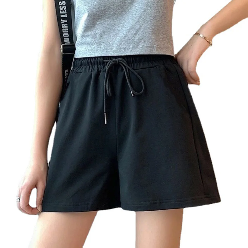 

Brand New Shorts Women Sports Women's Korean Style Laces Loose Slimming Solid Color Sports Shorts Elastic Waist Trendy Summer