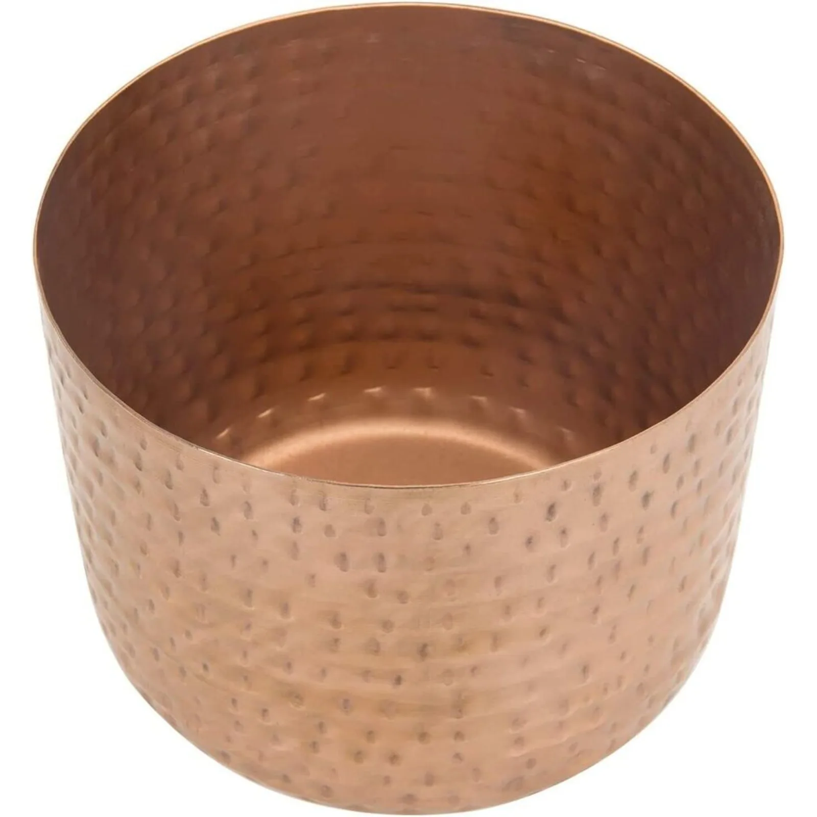 6-Inch Hammered Style Decor Copper-Tone Round Metal Succulent Flower Planter Pot United States