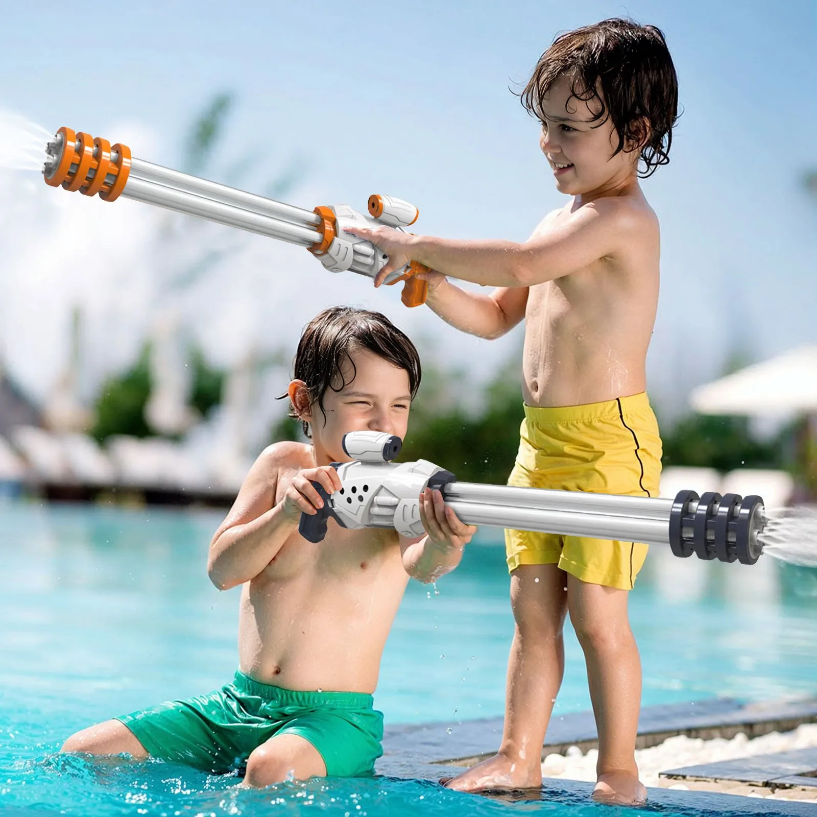 Outdoor Fun Summer Pulling Type Water Cannon Swim Sprayer Toy For Kids Beach Water Fight Interactive Water Shooter Toy Gift view 5