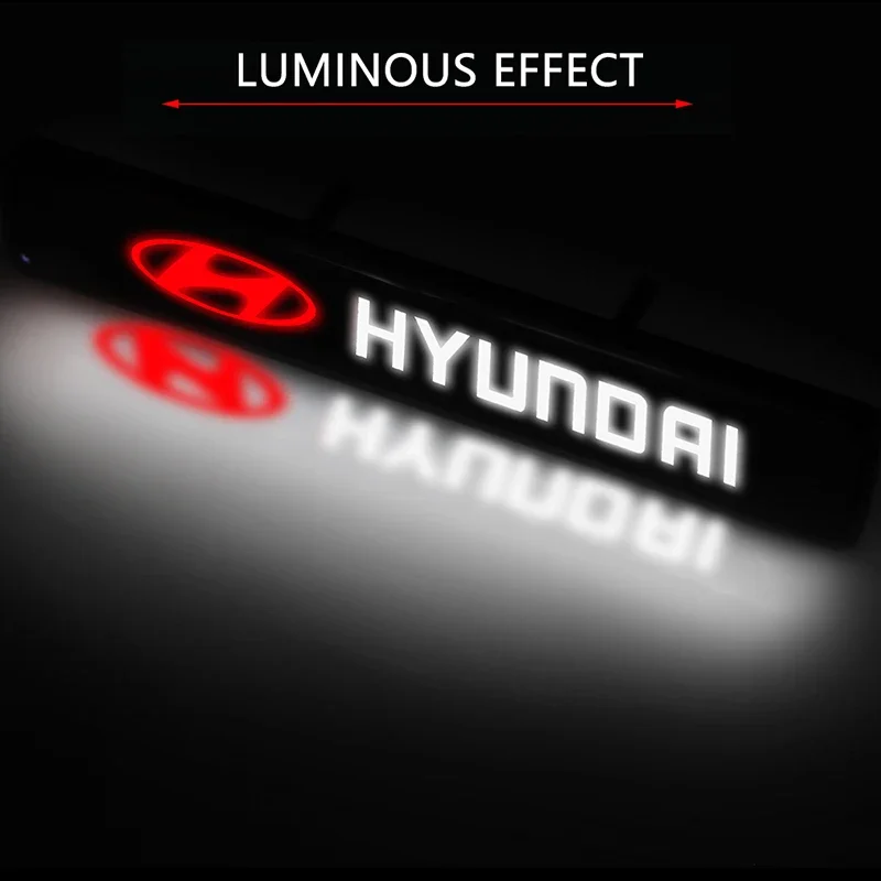 Emblema de Grade Frontal Externa do Carro com Luz LED para Hyundai Avante Sonata IX35 I20 I30 Azera Elantra Accent Santa Tiburon