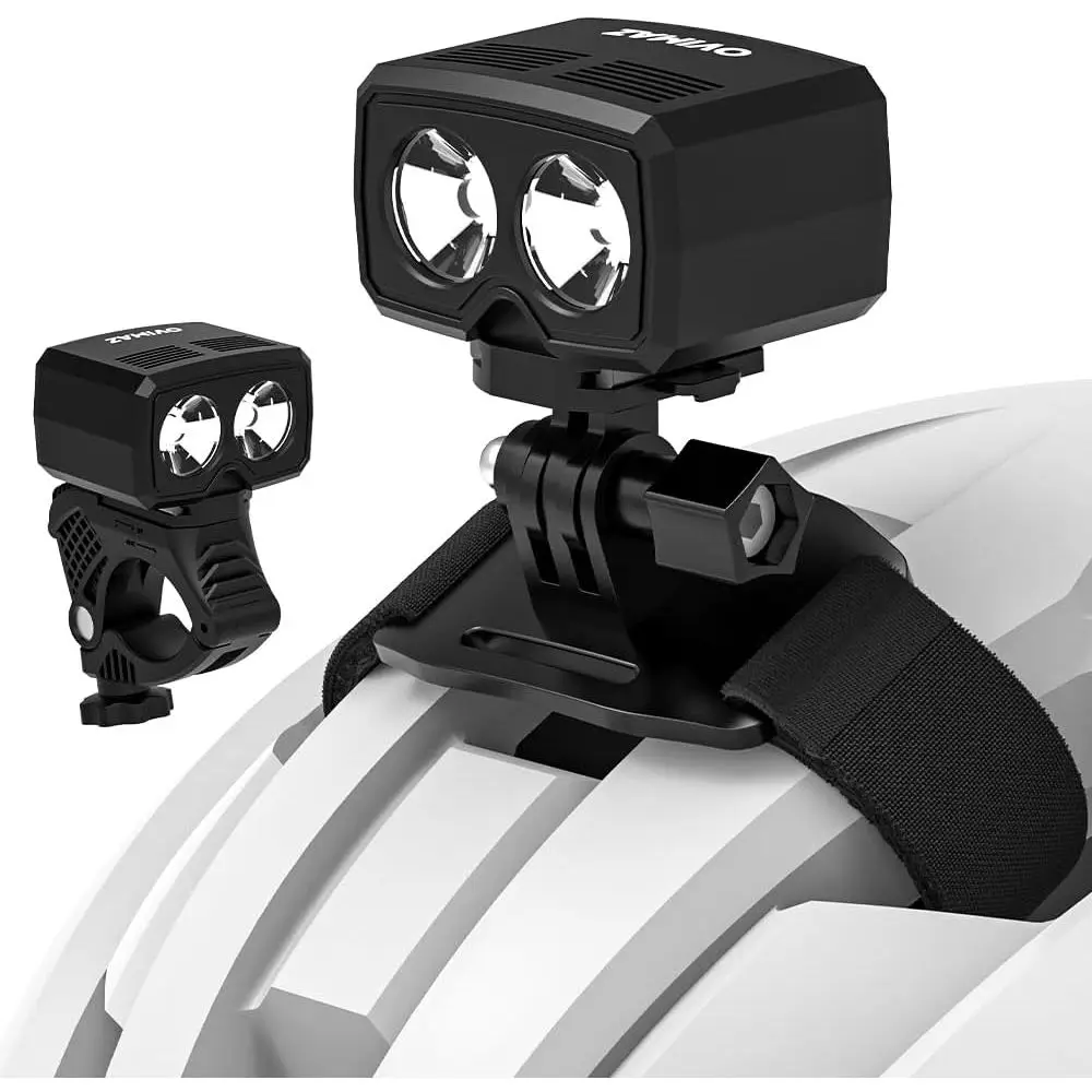

USB Rechargeable 1000 Lumens Bicycle Helmet Lights with 5 Modes Waterproof for Night Riding Cycling