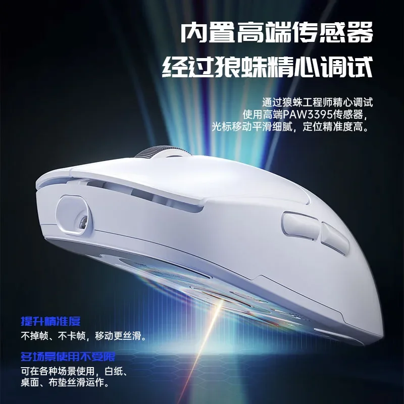 AULA SC680 Mouse nirkabel Tri Mode, aksesori PC Gaming e-sport ergonomis ringan Paw3395 kembali 8k