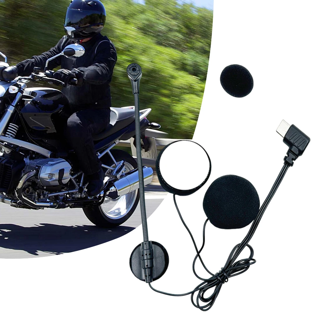 Motorrad Helm Interphone Intercom Typ C Stecker Motorrad Helm Racing Headset Mic Noise Reduction Radfahren Zubehör