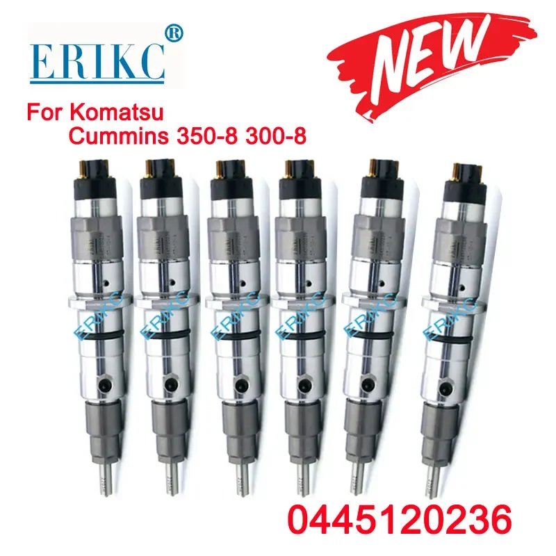 6PCS 0445120236 Auto Fuel Pump Injector 0445 120 236 Diesel Inyector Nozzle 0 445 120 236 for Bosch Komatsu Cummins 350-8 300-8