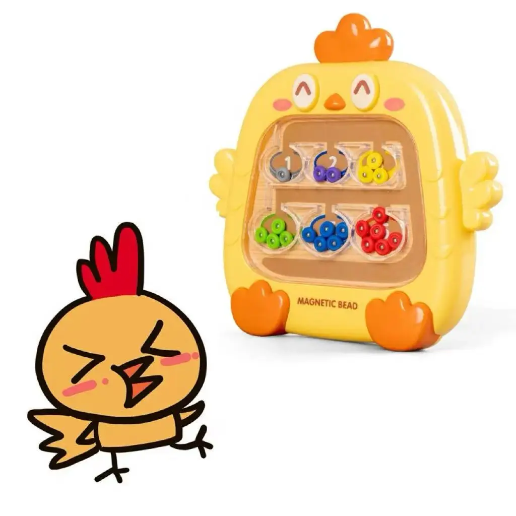 Magnetic Sorting Game Montessor  Learning Toys for Kid，Magnetic Color Number Maze Board Pen Moving Bead Games Fine Motor Ski
