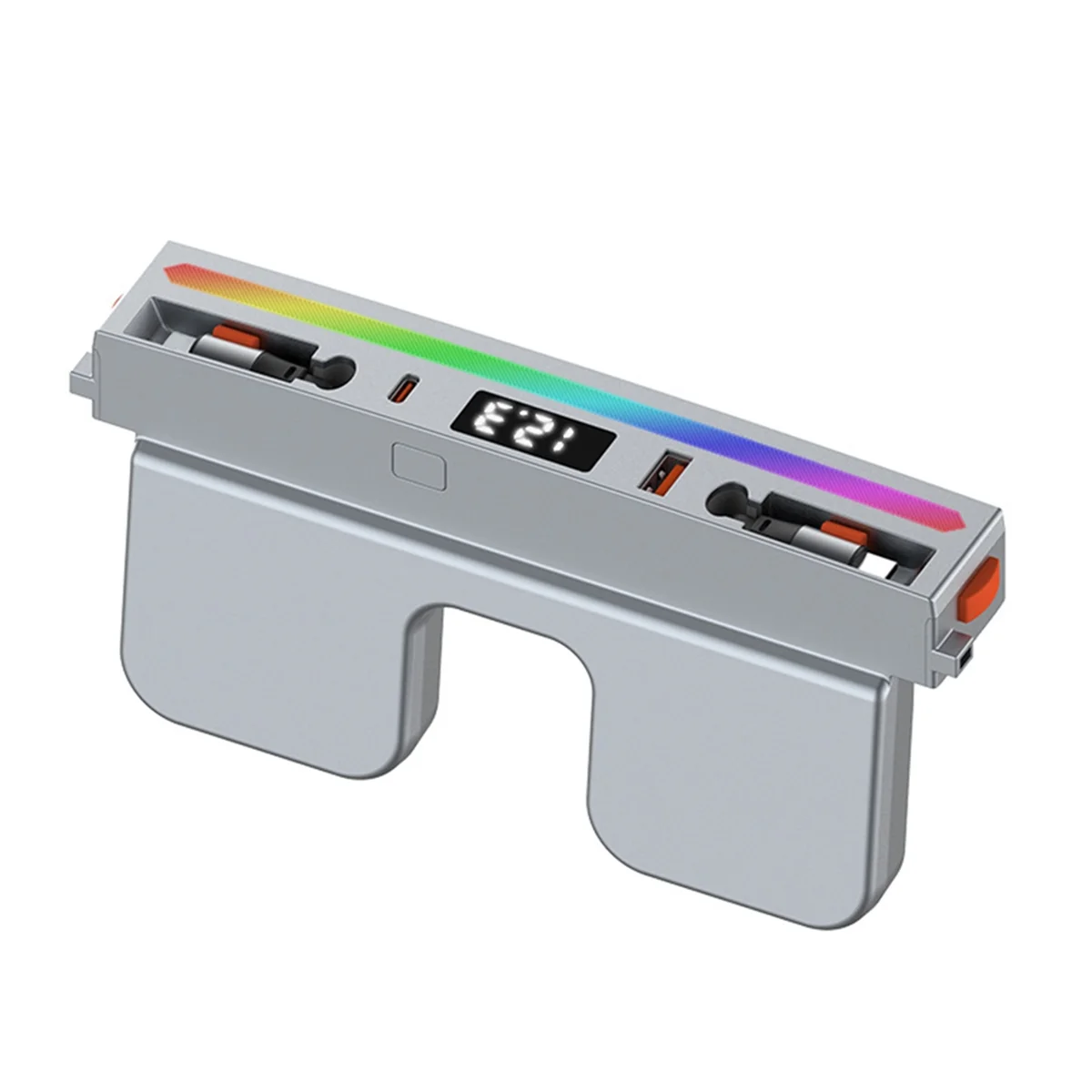 Док-станция BISMZ USB-концентратор с радужной подсветкой, 4 порта, выдвижной Light-Ning и Type-C, быстрая зарядка для Tesla Model 3