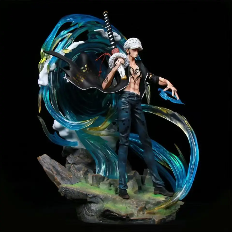 

41cm Anime Figures Trafalgar D Water Law Phantom Can Emit Light Collection Action Figure Statue Model Doll Gift Toys