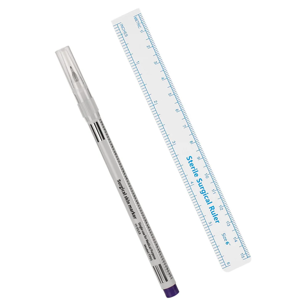 블루 0.5mm 종이 포지셔닝 눈썹 마커 펜 타투 매핑 용품 플라스틱 자 눈썹 입술 피부 마커 휴대용 라이너 도구