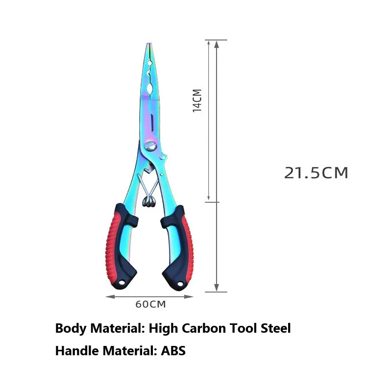 Multifunctional Fishing Pliers Ergonomics Anti-slip Lure Pliers Straight Nose Color Titanium Tied Hooks Angling Equipment