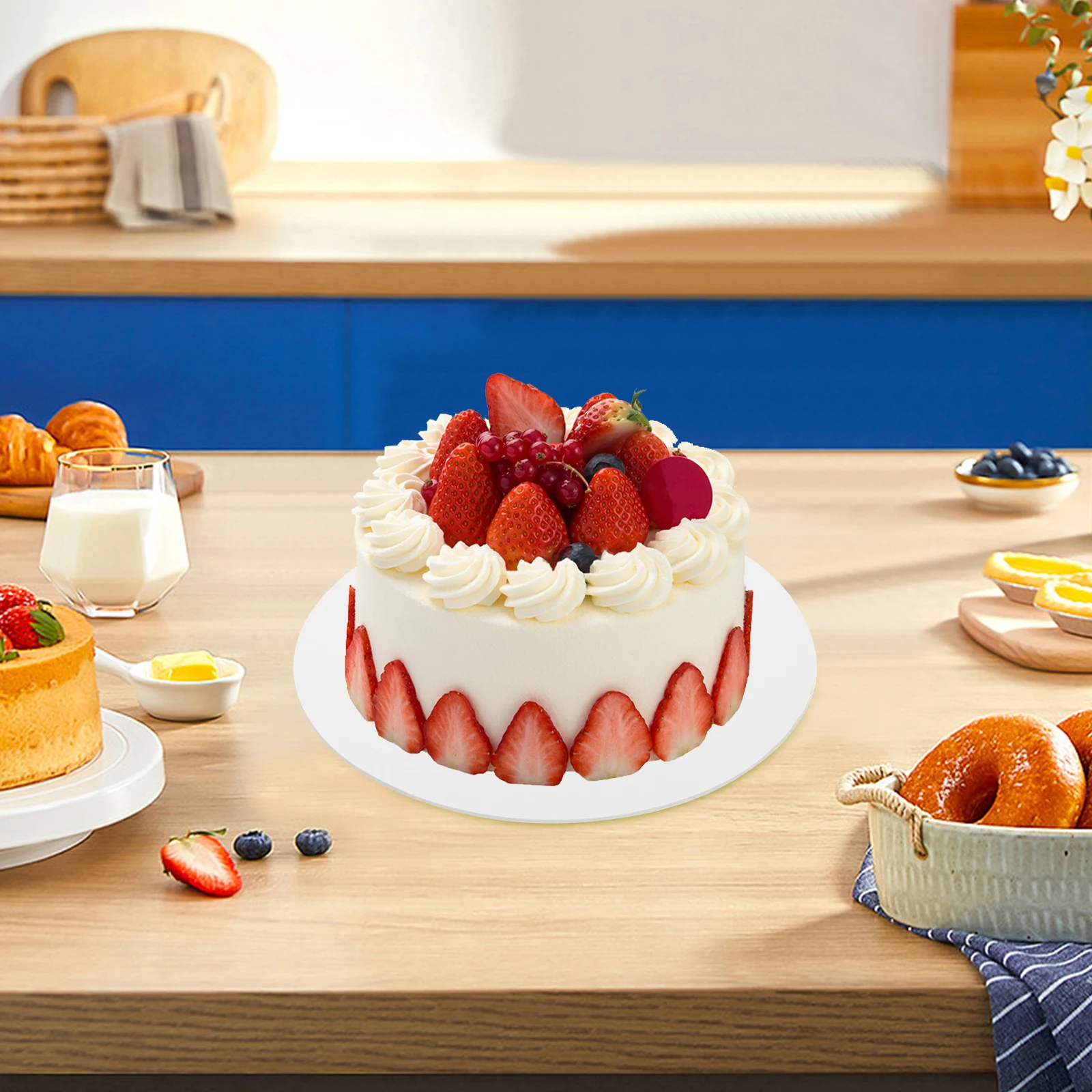 

10pcs Cake Boards 4 Inch White Silver Round Base Dessert Trays Party Plates Food Storage Tray Snack-serving Display