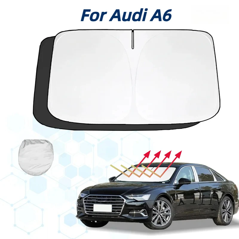 

Windshield Sun Shade For Audi A6 C5 C6 C7 2004-2024 Sunshade Sun Visor Protector Foldable Blocks UV Rays Keep Your Car Cooler