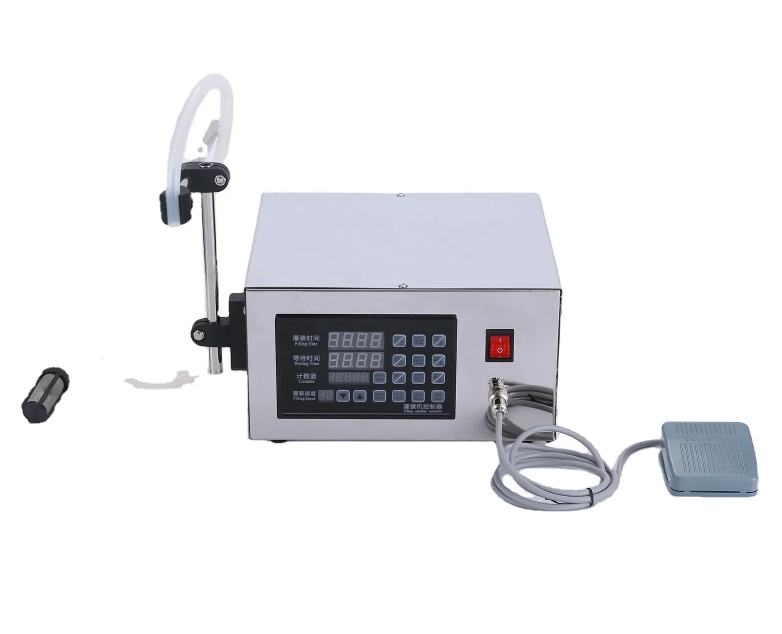 GFK280 Digital Pedal Control Pump Water/Juice/Oil/Beer Bottle Semi-automatic Liquid Filling Machine