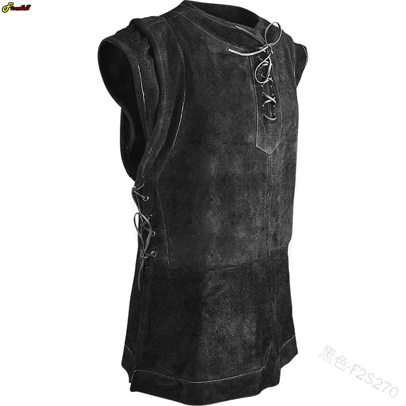 Men's  Medieval Bandage Pirate Renaissance Knight Waistcoat Tunic Jacket Vintage Warrior Men Gothic Sleeveless Vest