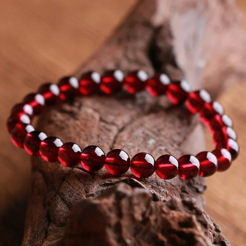 7AGrade Completely Natural Claret Garnet Women's Single Multi-Wrap Bracelet Scattered Beads Crystal