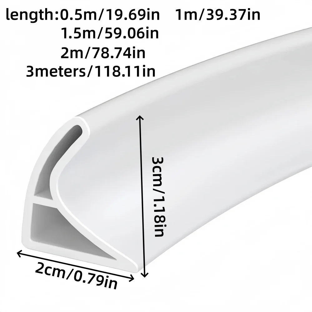 1pc Shower Water Dam Self Adhesive Silicone Shower Threshold Dry Wet Separation Flexible Water Dam Guard Laundry Room ﻿