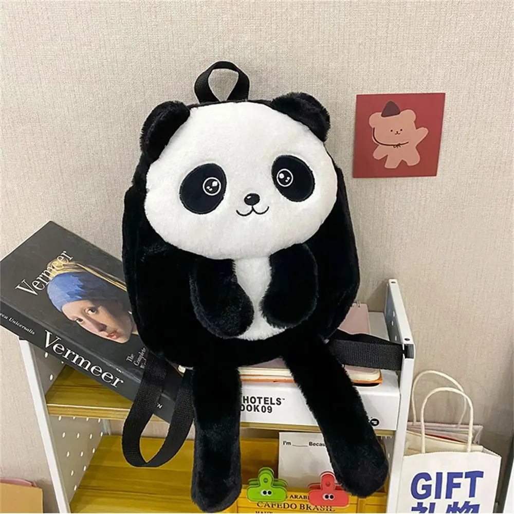 Bookbag Animals Panda Plush Shoulder Bag Kindergarten Plush Toy Baby School Bag Cute Cartoon Preschool Plush Backpack Toddler