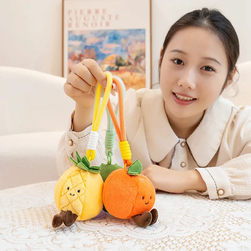 エコフルーツペンダントドール アップル ドラゴンフルーツ パイナップル おもちゃ ドリアン ライチ ココナッツ ぬいぐるみ オレンジ ストロベリー キウイフルーツ ブルーベリー