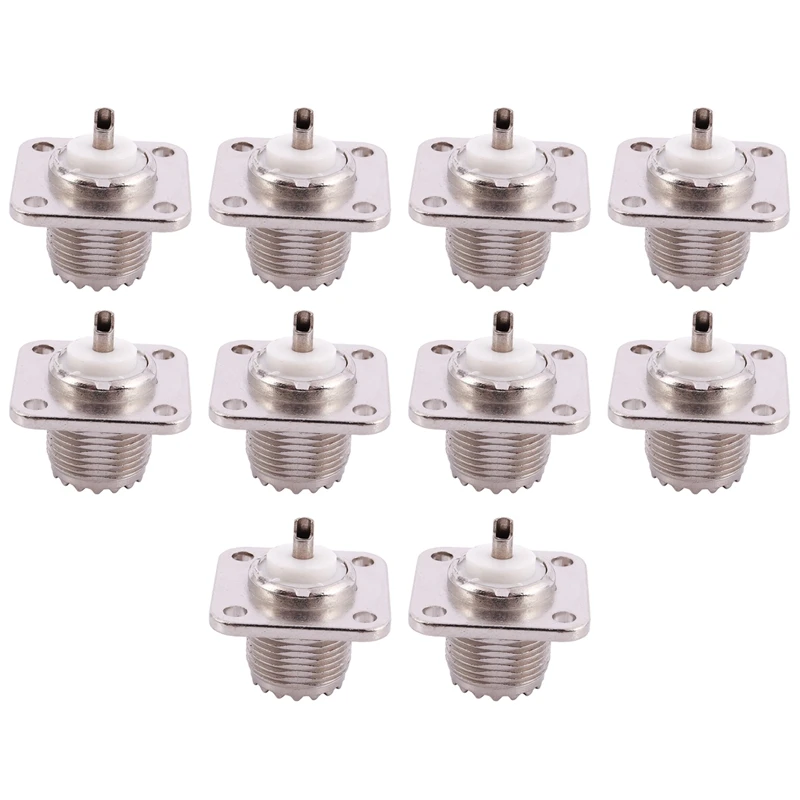 

10X UHF Female SO239 Panel Chassis Mount Flange Deck Mount Solder Cup RF Connector CNIM Hot