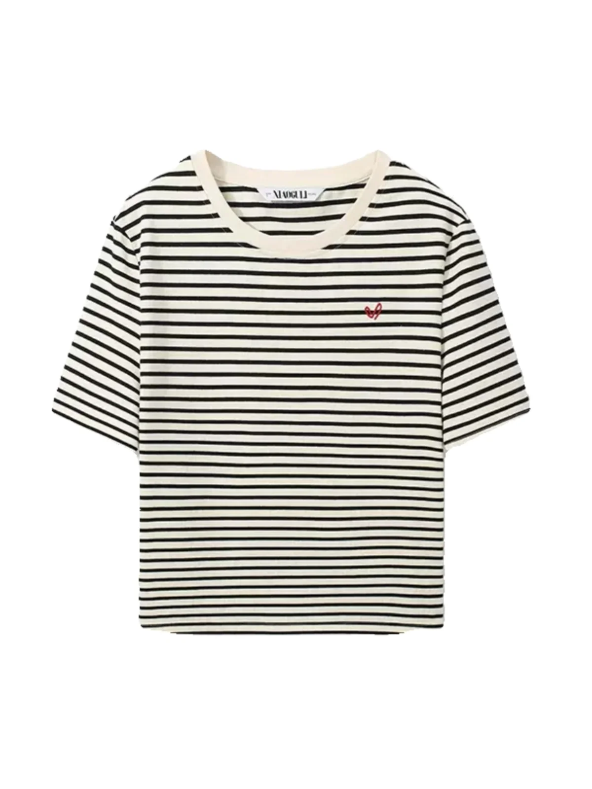 Women's Stripe Short Sleeve T-Shirt Loose Fit Base Layer Shirt Design Sensation Small Audience Spring Summer New Style