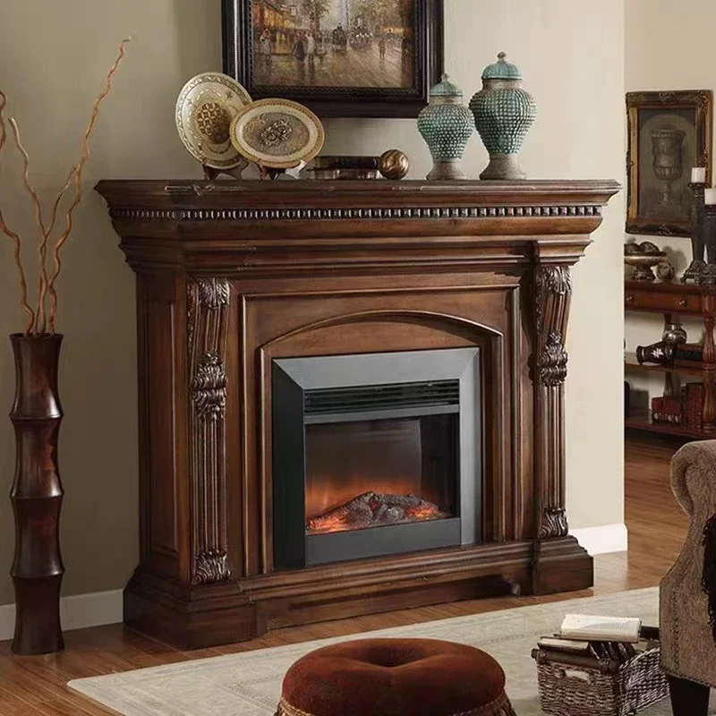 مدفأة خشبية صلبة ريفية أمريكية، خزانة عرض عتيقة لغرفة المعيشة، ديكور منزلي، خزانة عرض عتيقة