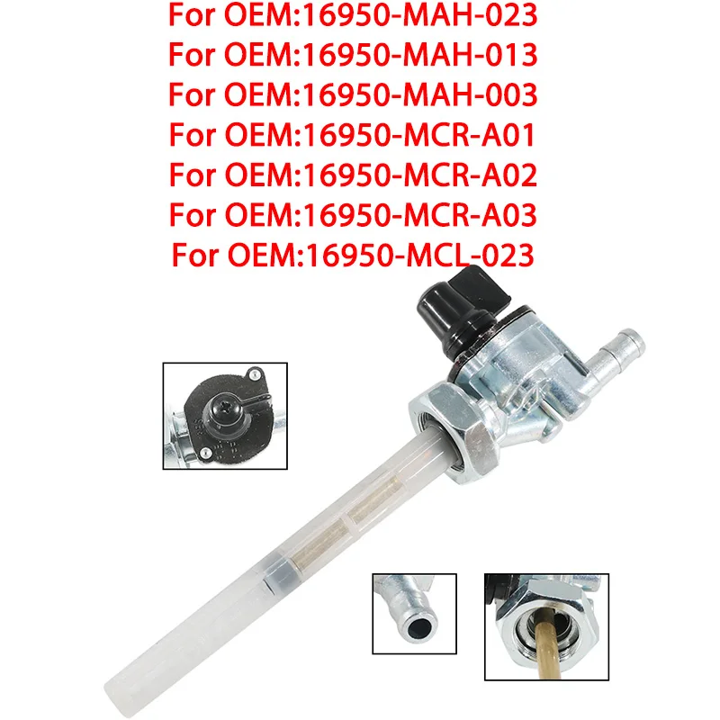 Moto Interruttore del Serbatoio Del Carburante Valvola del Serbatoio del Gas Rubinetto Rubinetto Per Honda VT750DC Shadow VT750DC Black Widow OEM: 16950-MCR-A01