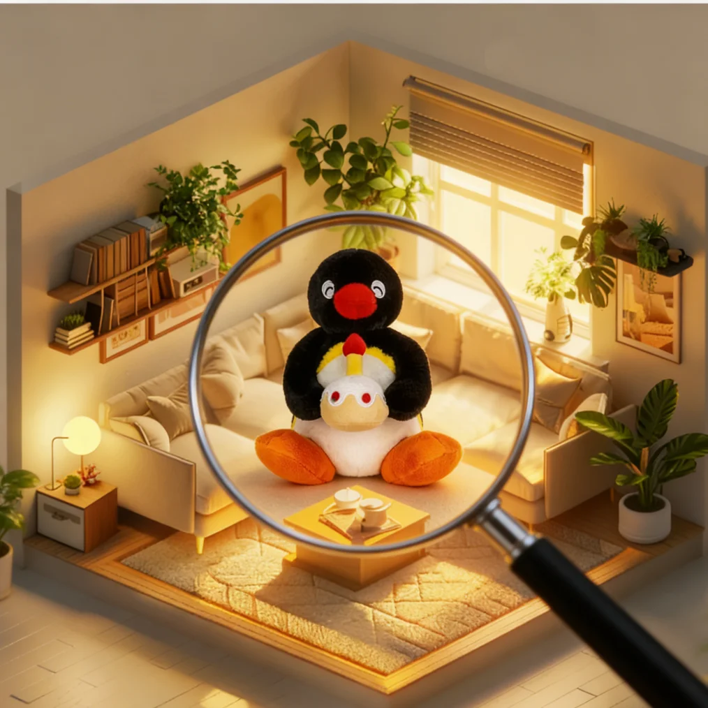 Penguin Cake Plush Throw Pillow, Super Soft Decor Cushion, Non-Slip Bottom & Machine Washable, Lovely Cute Home Ornament Birthda