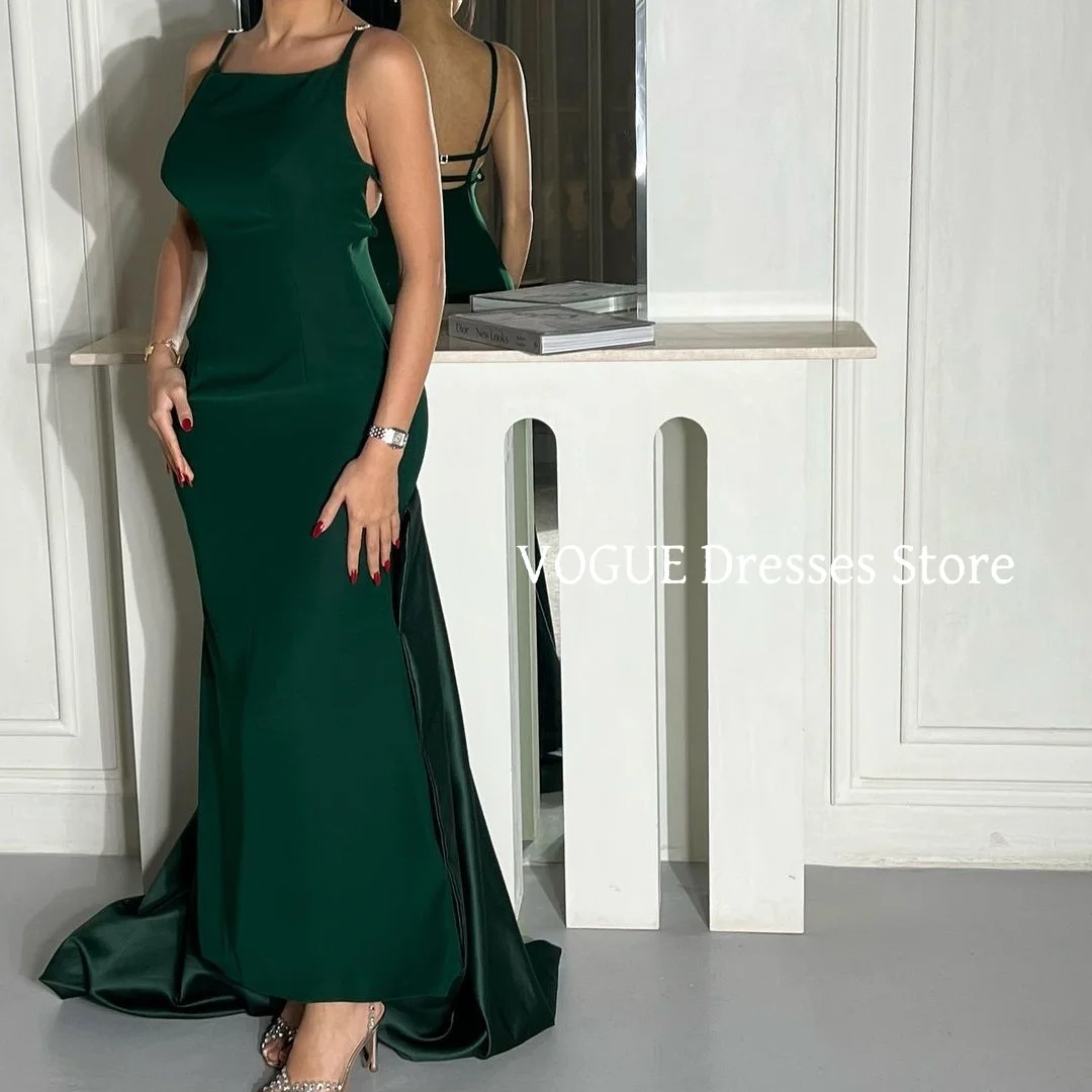 

Sexy Backless Mermaid Evening Dresses Emerald Green Satin Prom Formal Dresses vestidos de fiesta فساتين للمناسبات الخاصة