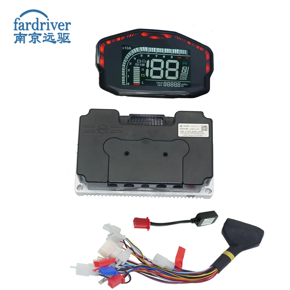 FARDRIVER Electric Motorcycle Controller Kits ND72680 680A Programmable For 4-6KW Motor with DKD LCD Speedometer Display