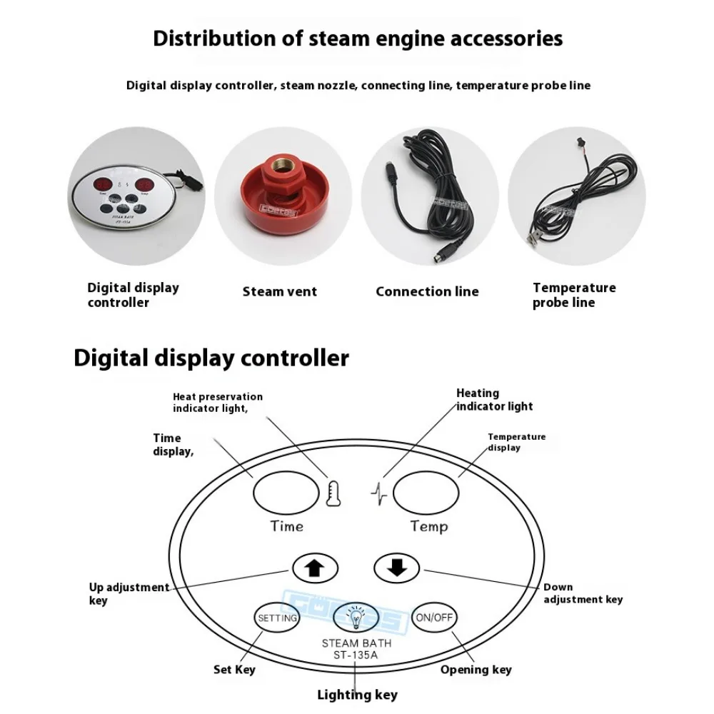 ST45 4.5KW Steam Generator for Shower Home Steam Machine Sauna Equipment Sauna Bath SPA Steam Shower with Digital Controller