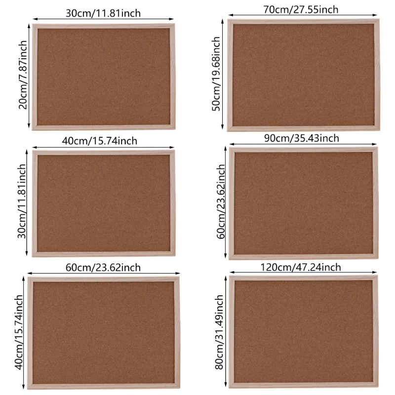 F68B Frame Corkboard Digative Pin Board Cork Board Board Cork Bulletin for Class -chaption Display Office Office Display