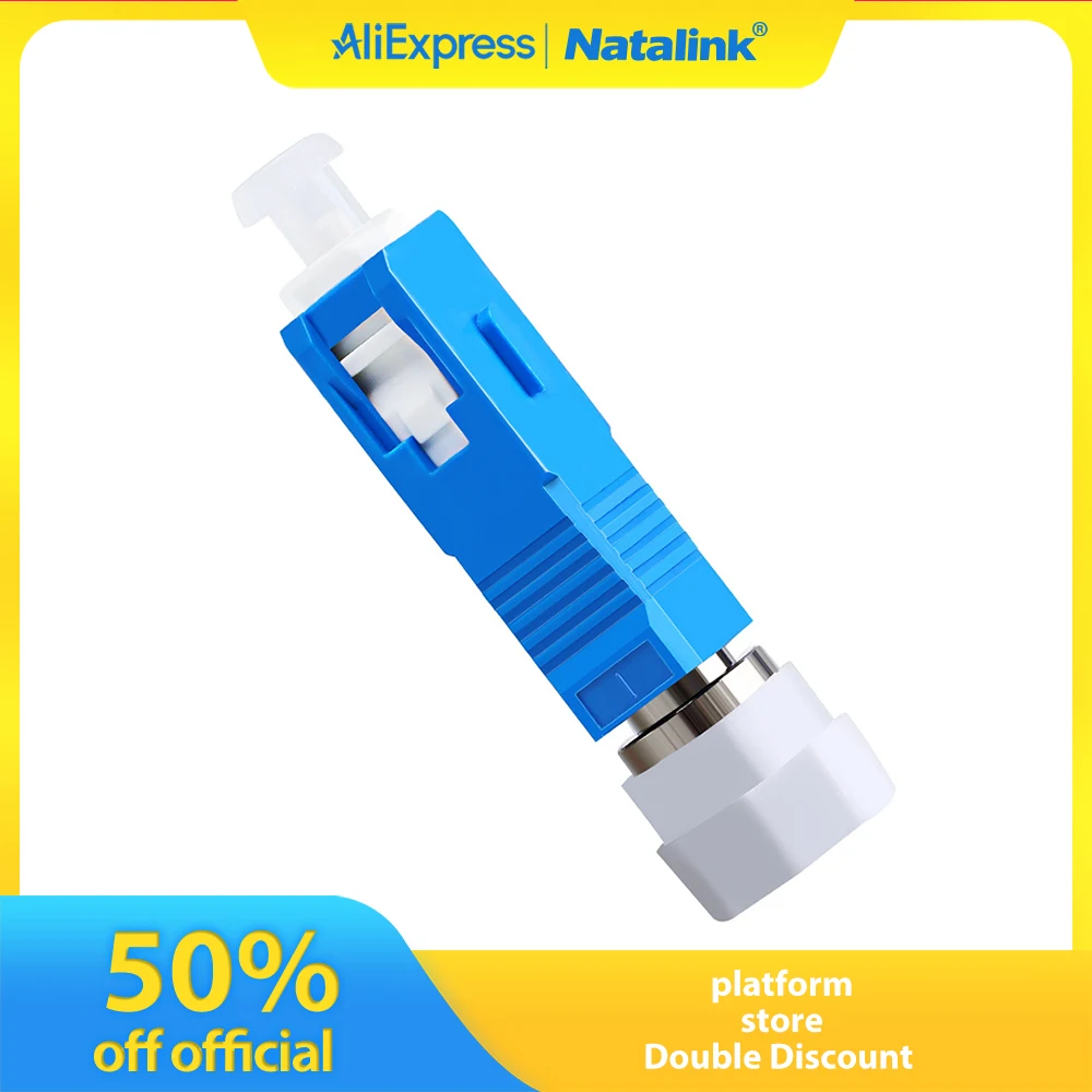 Natalink SC Male to FC Female UPC Simplex Fiber Optic Adapter for FTTP Optic Patch Cord Pigtail Docking Red Light Pen Connector