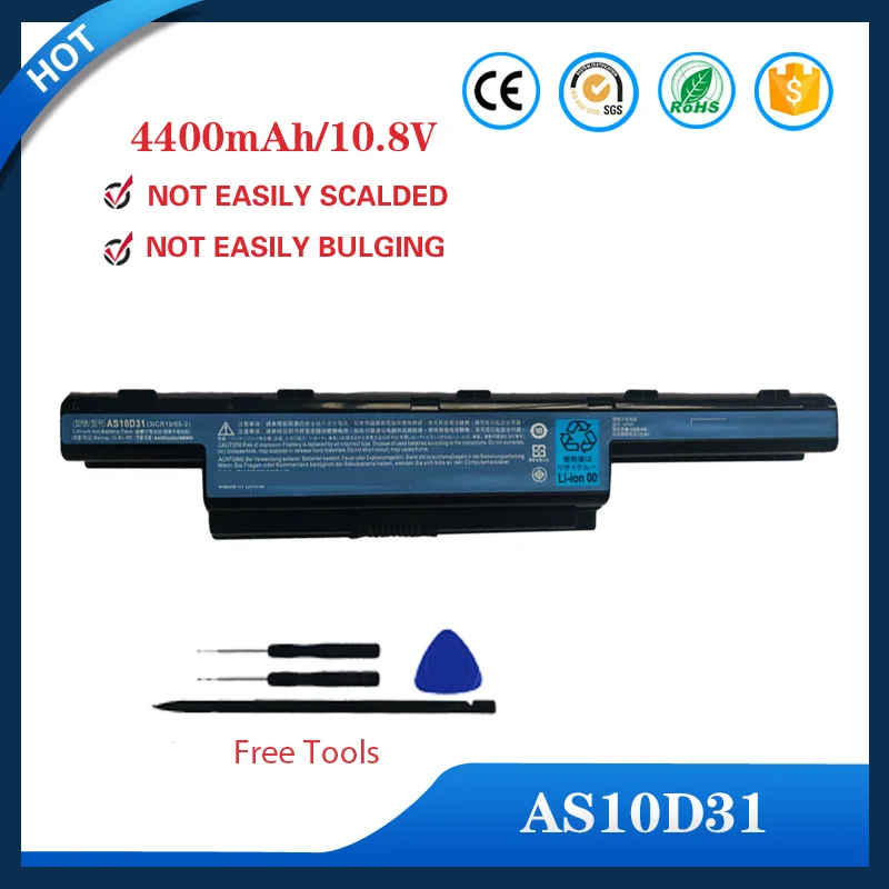 High Capacity 4400mAh 10.8V Replacement Laptop Battery For Acer Aspire V3 Series AS10D31 AS10D51 AS10D61 AS10D71