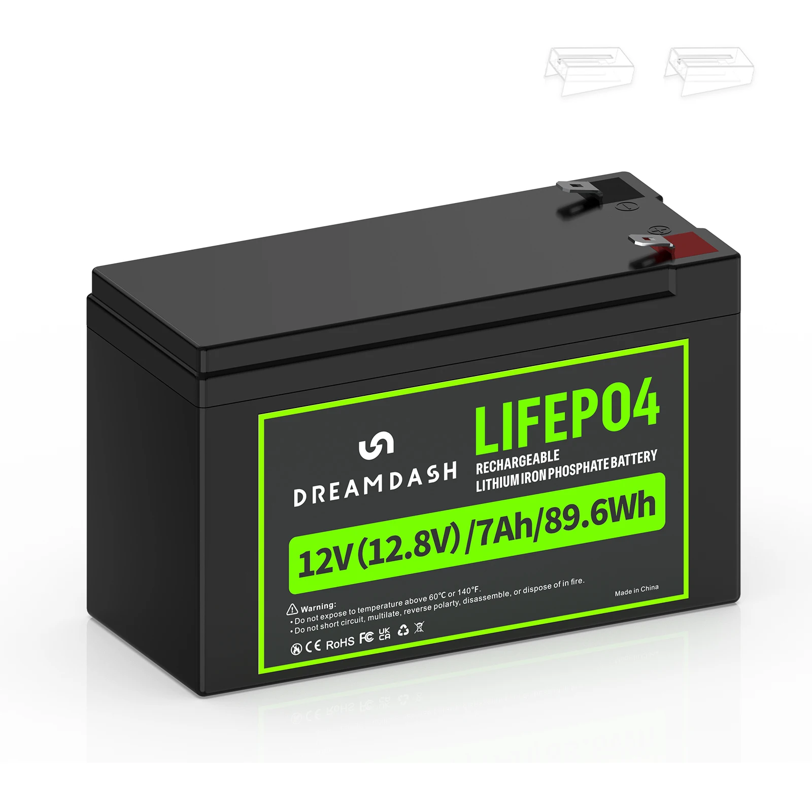 DREAMDASH 6V 6Ah 12V 7Ah 12V 10Ah LiFePO4-Akku mit integriertem BMS, wiederaufladbarer Lithium-Eisenphosphat-Akku für Wohnmobile, Golfwagen, Solaranlagen, Trolling-Motoren, Boote und Kinderfahrzeuge, Versand aus den USA, Großbritannien und Polen. – Detail 10