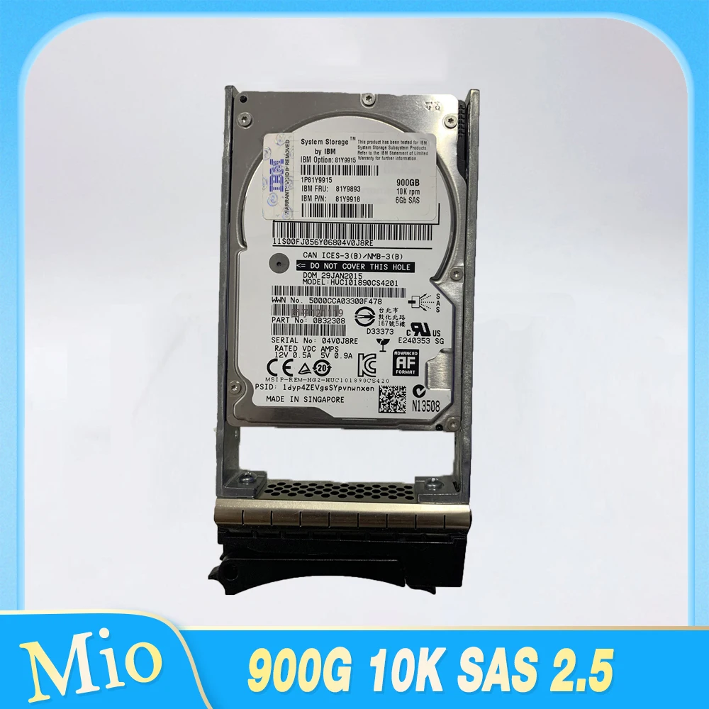 

For IBM Hard Disk DS3524 900G 10K SAS 2.5" RPM 81Y9915 81Y9893 81Y9918