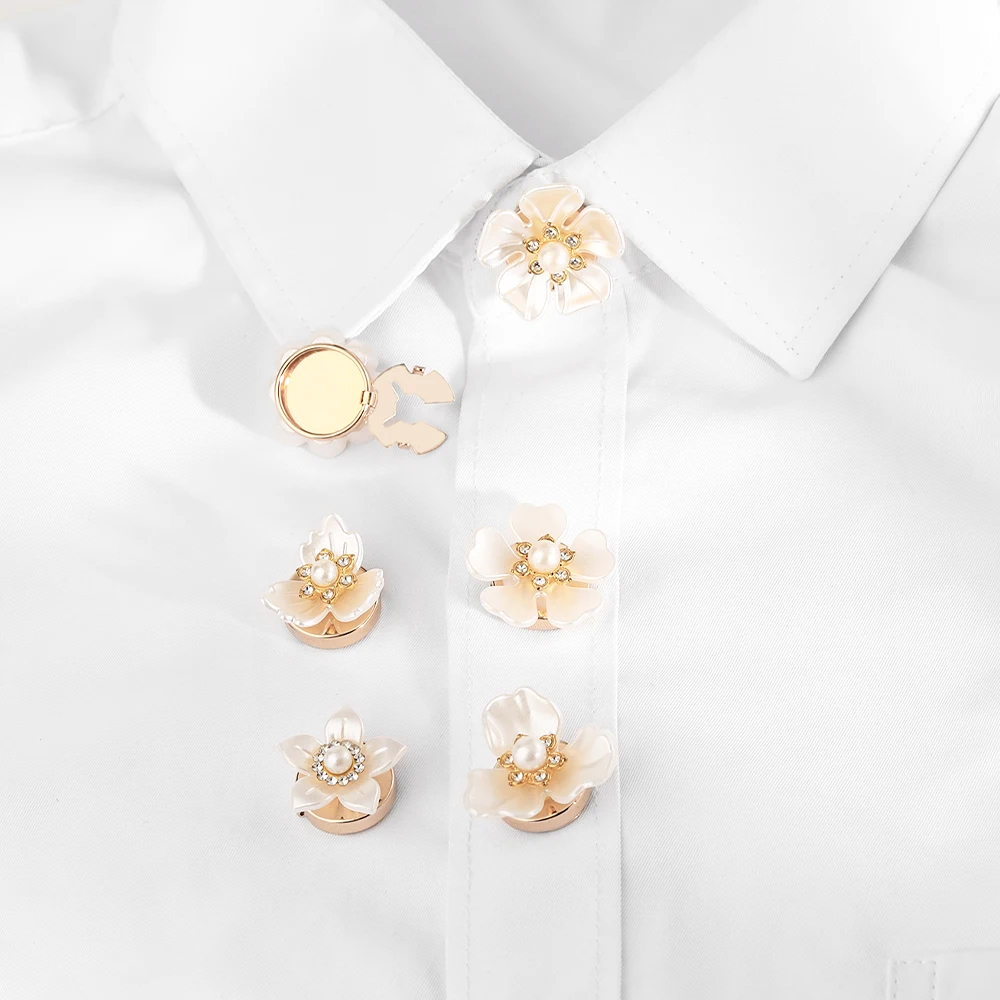 9 Styles Funny Plastic Flower Design Golden Button Cover Clasp Cheap Item Free Shipping