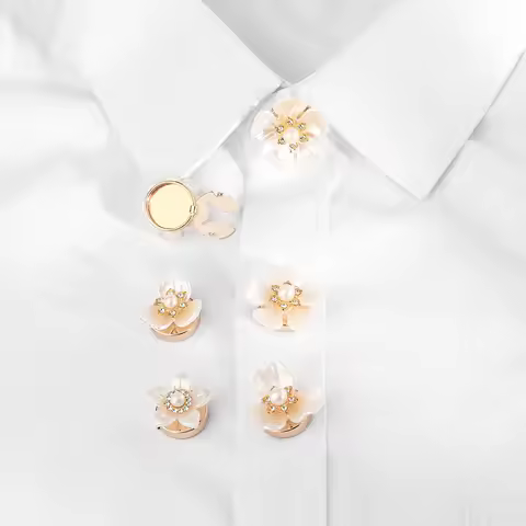 9 Styles Funny Plastic Flower Design Golden Button Cover Clasp Cheap Item Free Shipping