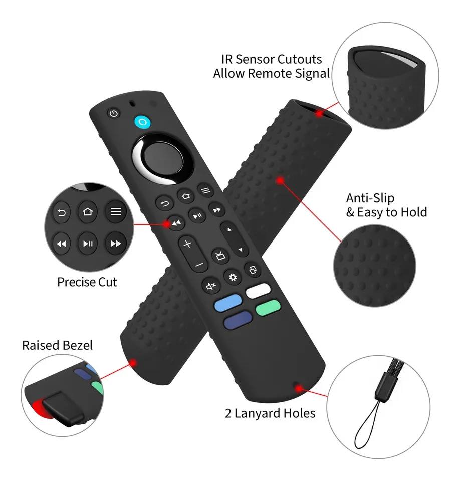 Funda para control remoto de Fire TV Stick 4K Max de segunda generación, compatible con TVs Toshiba e Insignia, control por voz NS-RCFNA-21