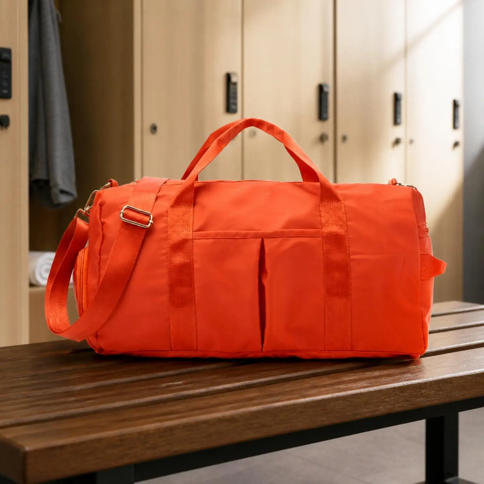 Versatile Sports Training Travel Tote with Top Handles and Shoulder Strap for Gym Use