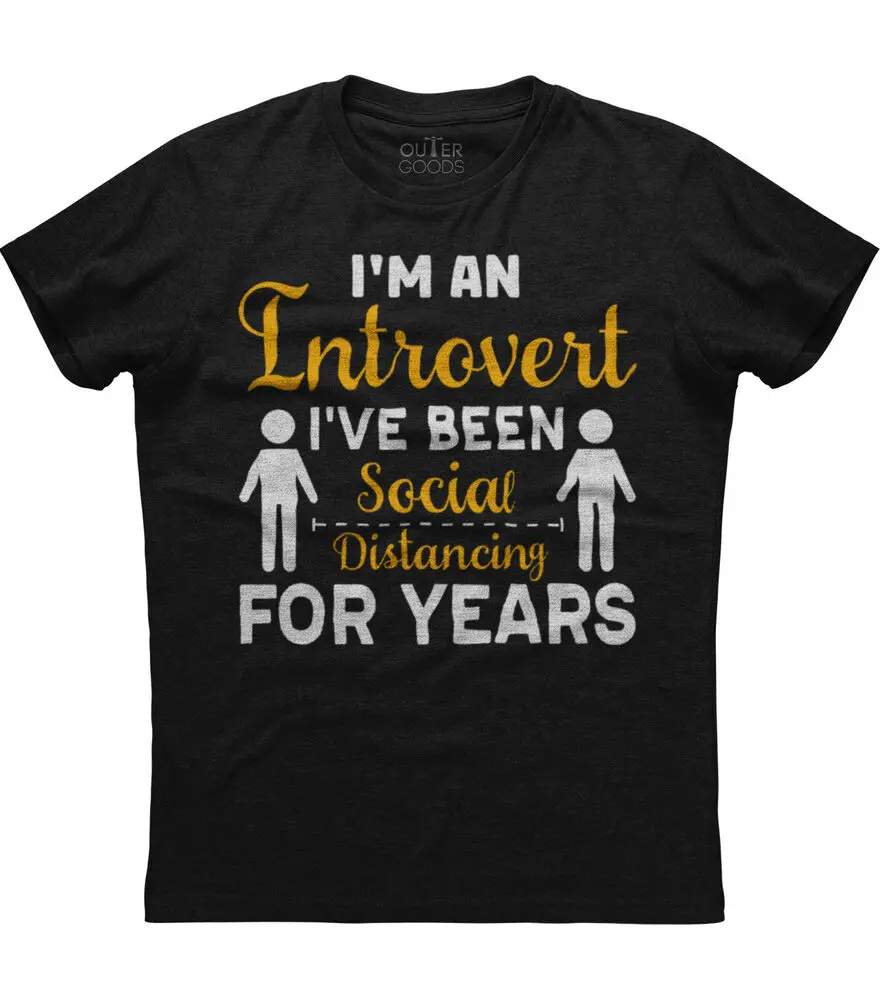 I'm An Introvert I've Been Social Mens Short Sleeve Cotton New Black T-shirtHigh quality 100% cottonAnime Graphic T-shirts for M