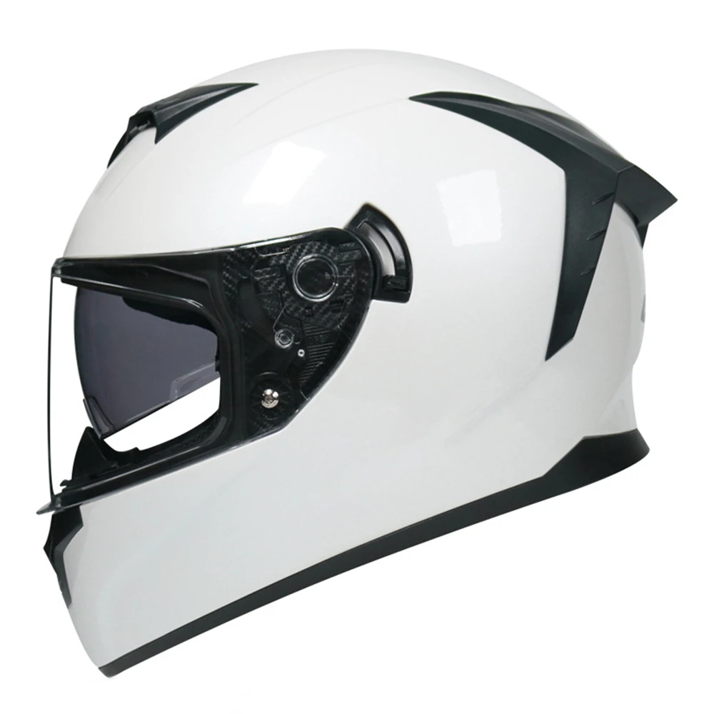 Pearl White Wear-Resistant Motocross Kask Breathable Motorcycle Helmets Anti-Fall Motorcycle Accessories Full Face Biker Helmet