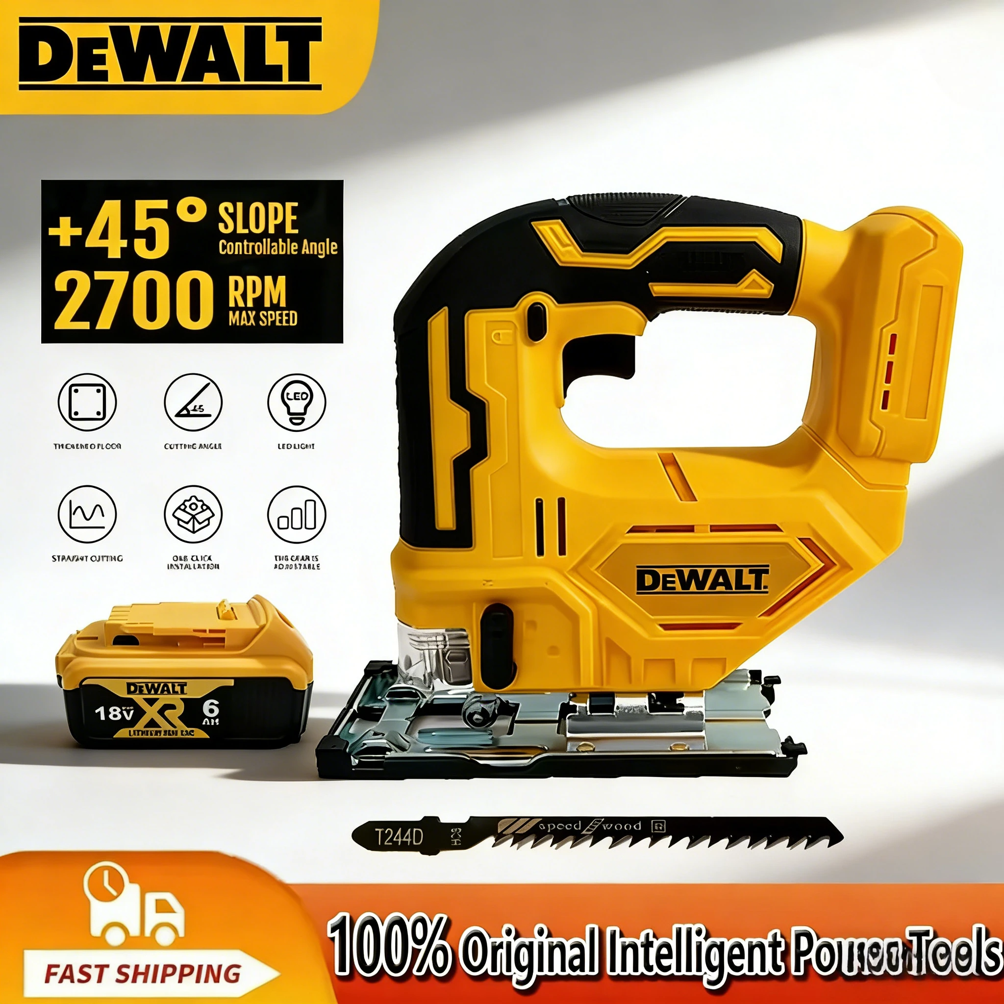 

Аккумуляторный лобзик Dewalt 20В, 2700 об/мин, бесщеточный, портативный, многофункциональный, регулируемый, для работы по дереву
