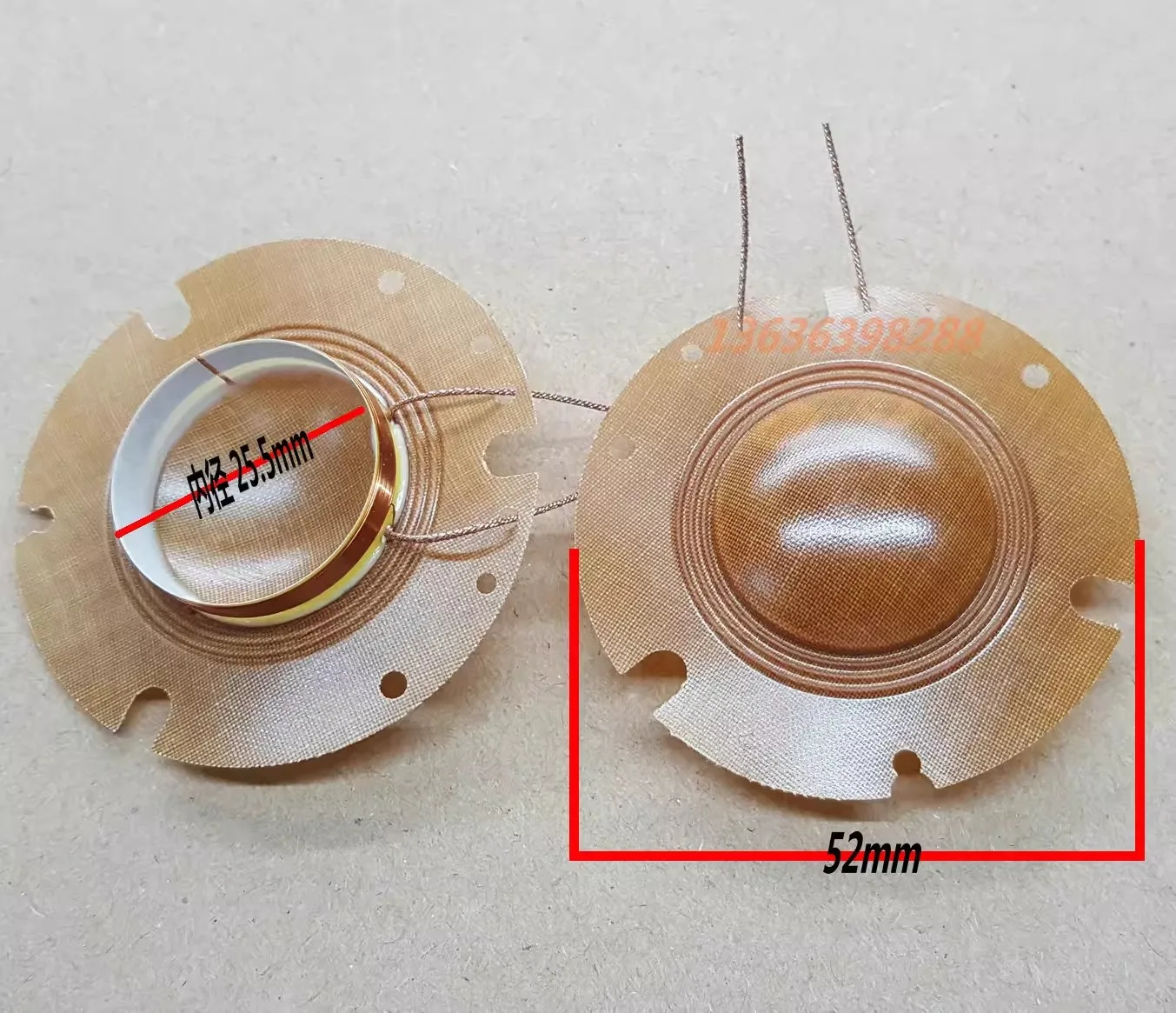 2PCS GHXAMP 20W Tweeter Resin Speaker Diaphragm – 25.4mm Voice Coil Size, for Public Address & Siren/Alarm Applications