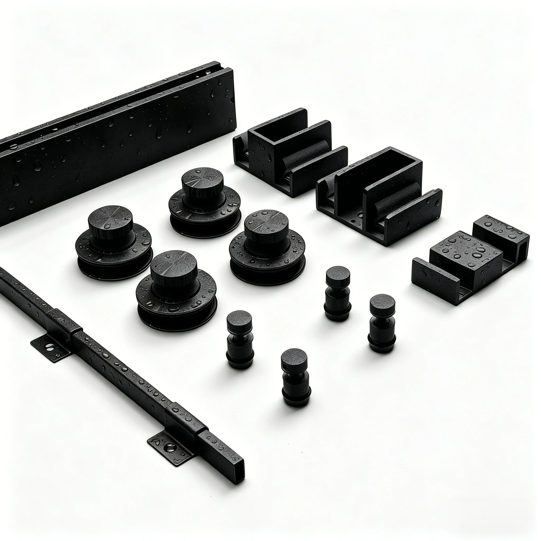 QW-210 Matt Black Hotel Project Bathroom Double Sliding Shower Doors System SUS304 Material Sliding Door System