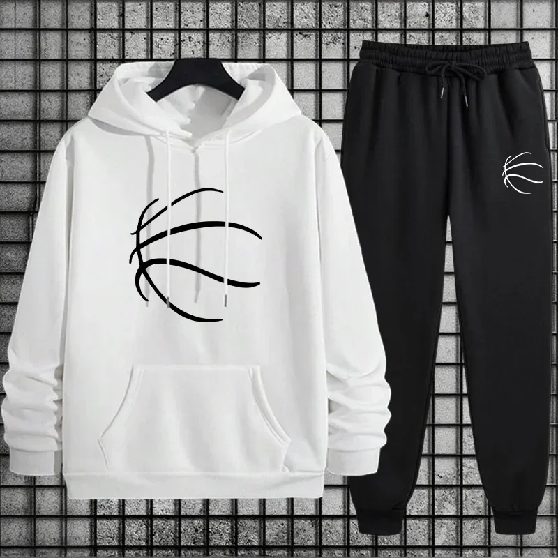 

2025 New in Men's Tracksuit Hoodie + Sweatpants Urban Casual Fashion Sportswear Autumn Winter Home Outdoor Comfort Hooded Outfit