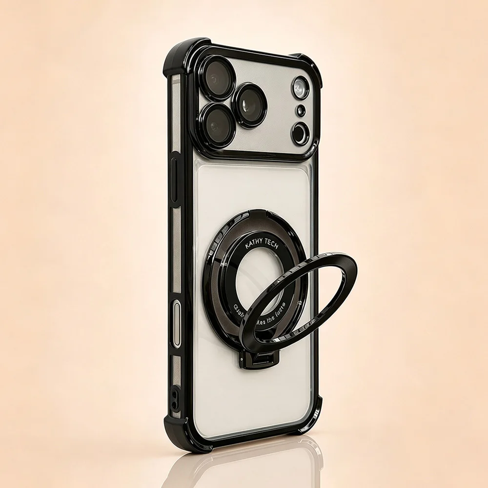Fashion Electroplated Transparent Magnetic Phone Case For Iphone 18 17 16 15 14 13 12 11Pro Max Anti-Slip Dust-Proof Clear Cover