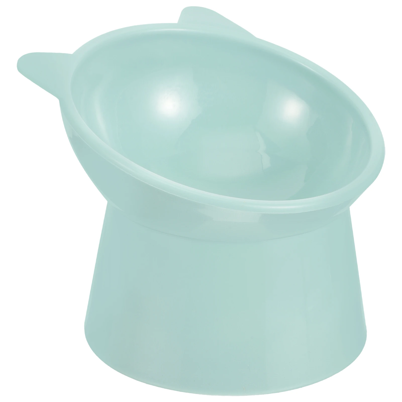 

1pc Pet Neck Protection Food Bowl Elevated Cat Dog Feeding Container Durable Plastic Water Feeder Light Green