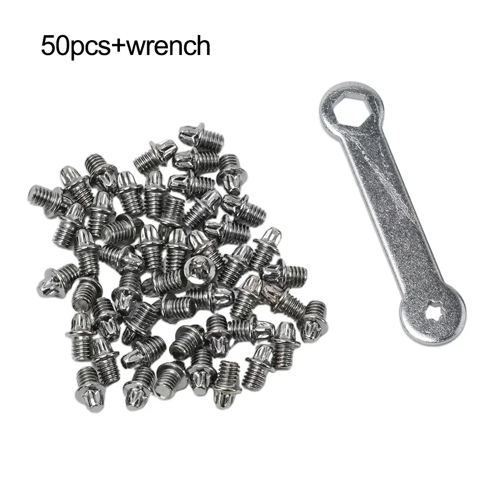 50pcs Bicycle Pedal Pins Non-slip With Wrench Bike Pedal Bolts Replacement Mountain Bikes Pedal Pin Cycling Accessories