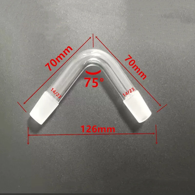 

# 14 # 19 # 24 # 29 # 34 шарниров, равный адаптер для перегонки из боросиликатного стекла, дистилляционная головка, лабораторная посуда с изгибом 75 градусов